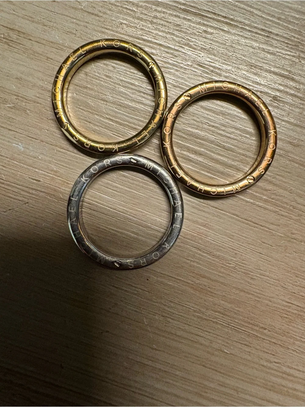 Michael Kors Gold-Tone Round Logo Ring Set